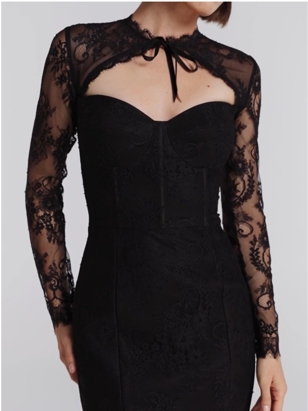 NADINE MERABI MYLENE BLACK DRESS - Picture 5 of 12